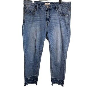 Womens UNPUBLISHED Stretch Capri Frayed DENIM Jeans sz 30